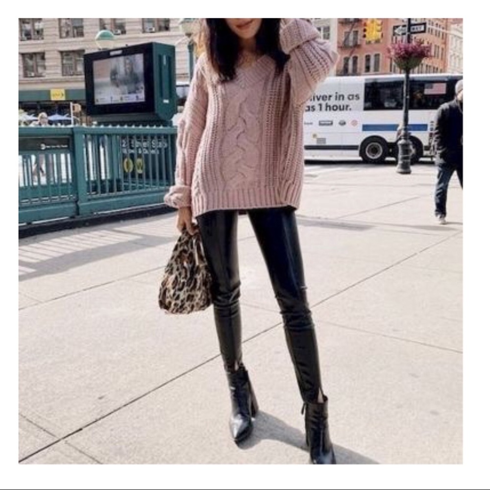 High Waist Faux Leather Leggings - Picture 7 of 7